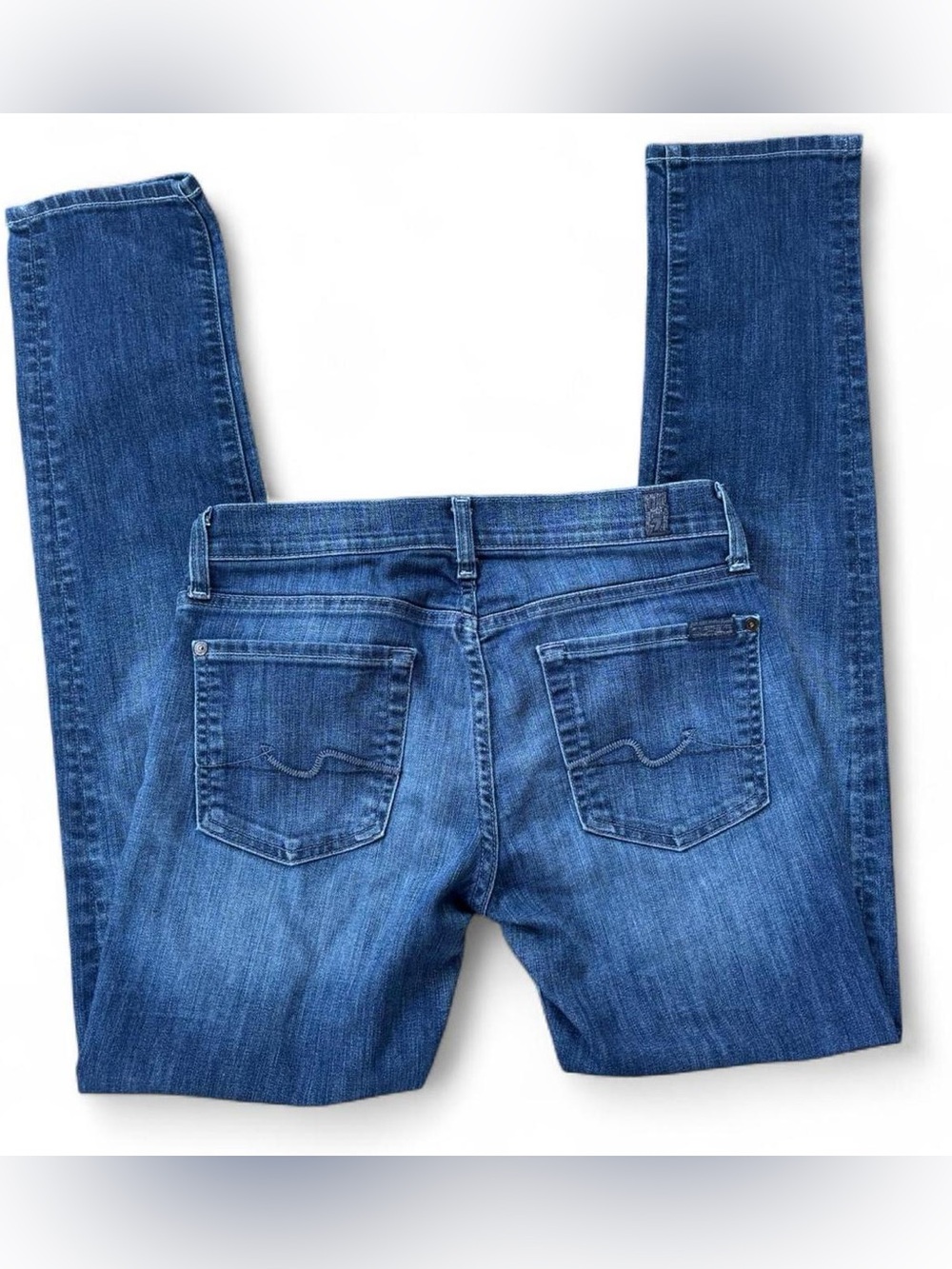 7 For All Mankind Roxanne Low Rise Skinny Jeans Medium Wash Size 28